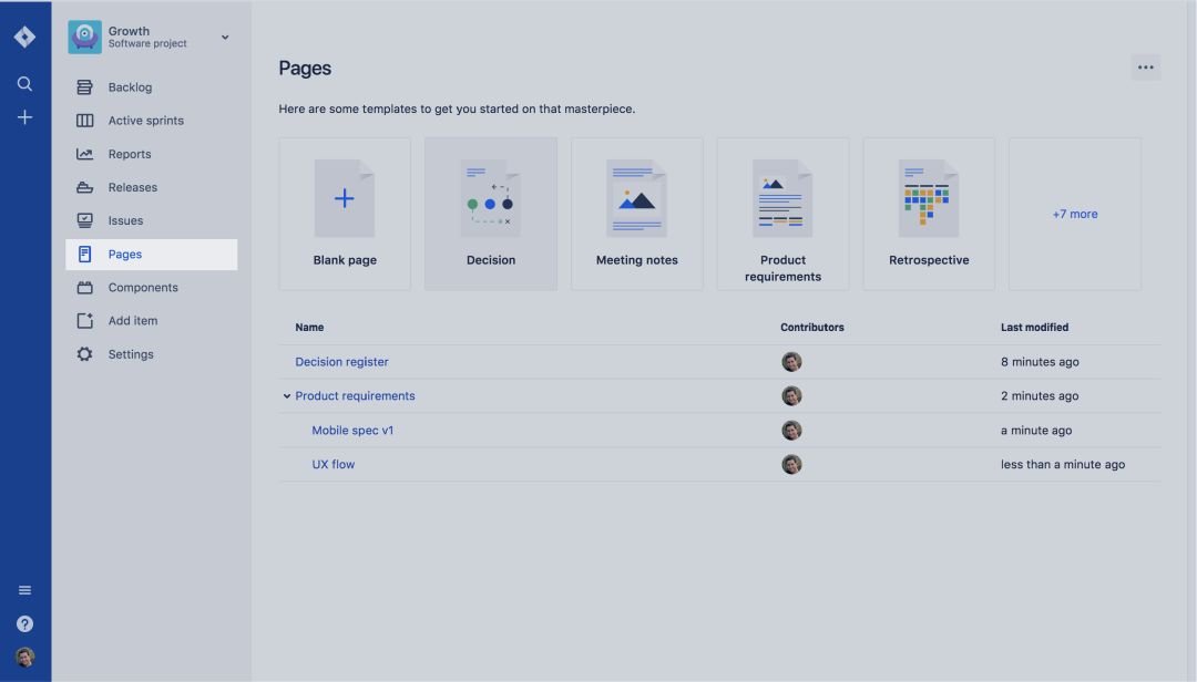 Jira Software中的Confluence页面